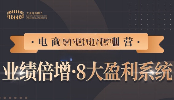 电商TOP特训营，业绩倍增·八大赚钱系统