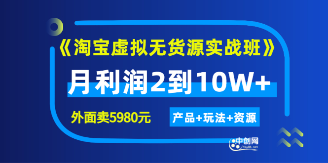 程哥《淘宝虚拟无货源实战班》线上第四期：月利润2到10W+（产品+玩法+资源)