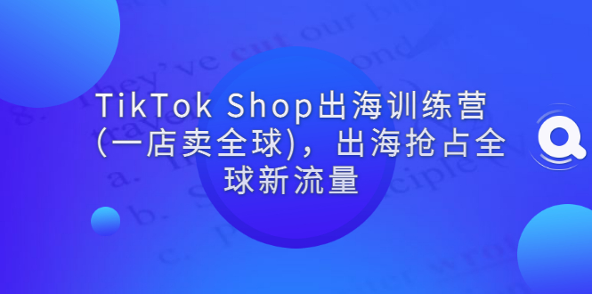疯人院TikTok Shop出海训练营（一店卖全球)，出海抢占全球新流量