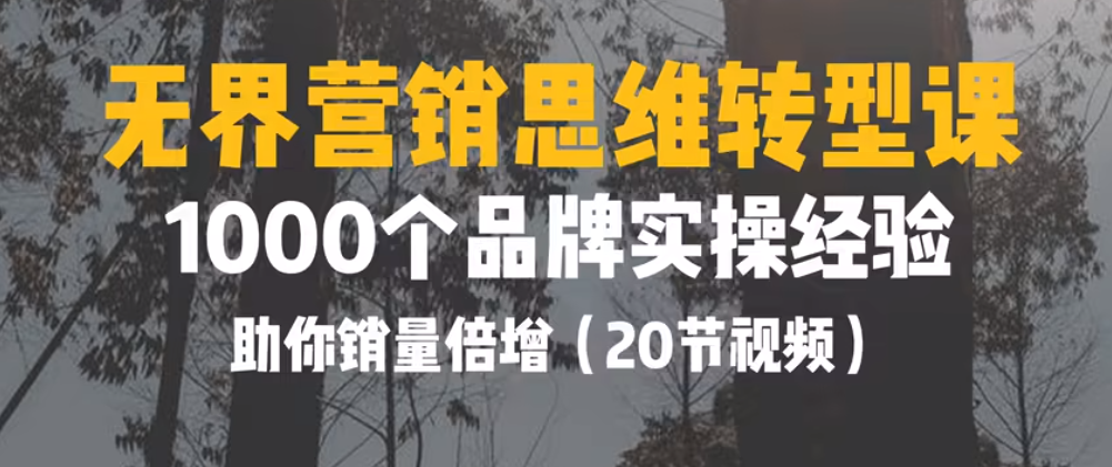 无界营销思维转型课：1000个品牌实操经验助你销量倍增