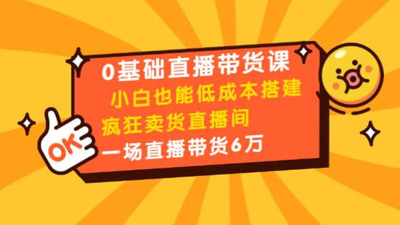 8堂0基础直播带货课：新手必学，直播1小时＞店销1星期