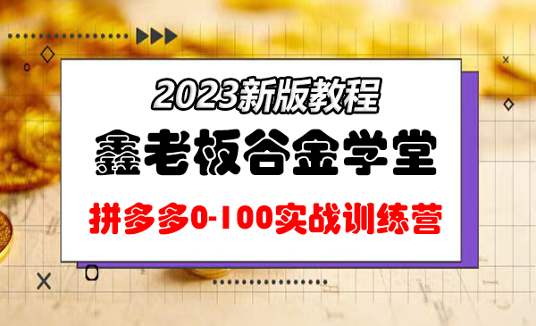 谷金学堂·2023拼多多0-100实战运营基础起步，运营知识一手掌握