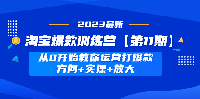 108将淘系爆款陪跑营【第11期】，21天教运营打爆款，帮老板培养运营