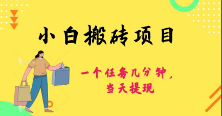 小白搬砖项目操作即可见收益，每天赚个10-50零花钱很轻松