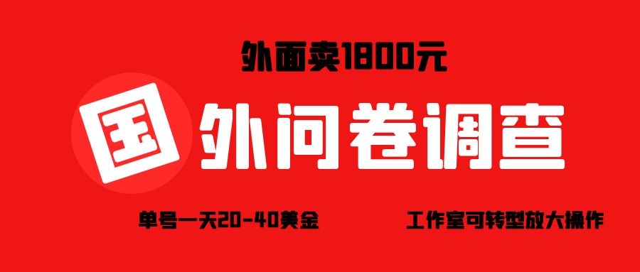 市面收费1800元的国外问卷调查项目