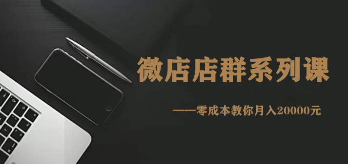 零成本微店店群系列课 手把手教你月入20000元