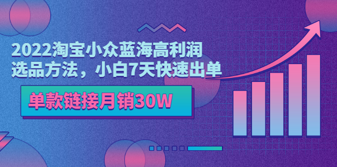 2022进击的恐龙电商淘宝小众蓝海高利润选品方法，小白7天快速出单，单款链接月销30W