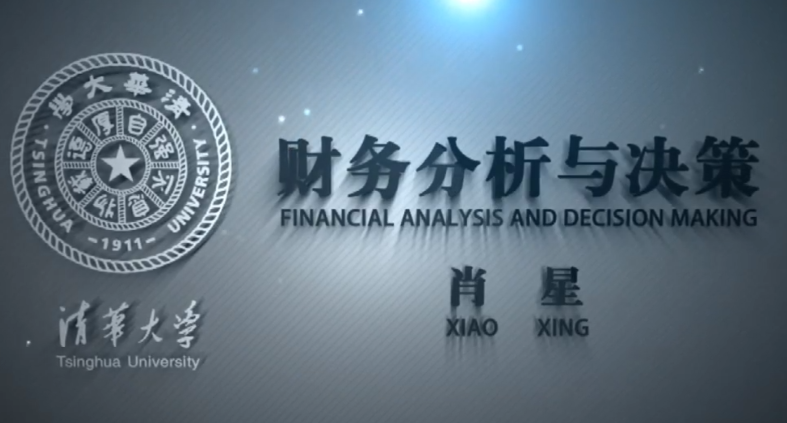 清华肖星：财务分析与决策